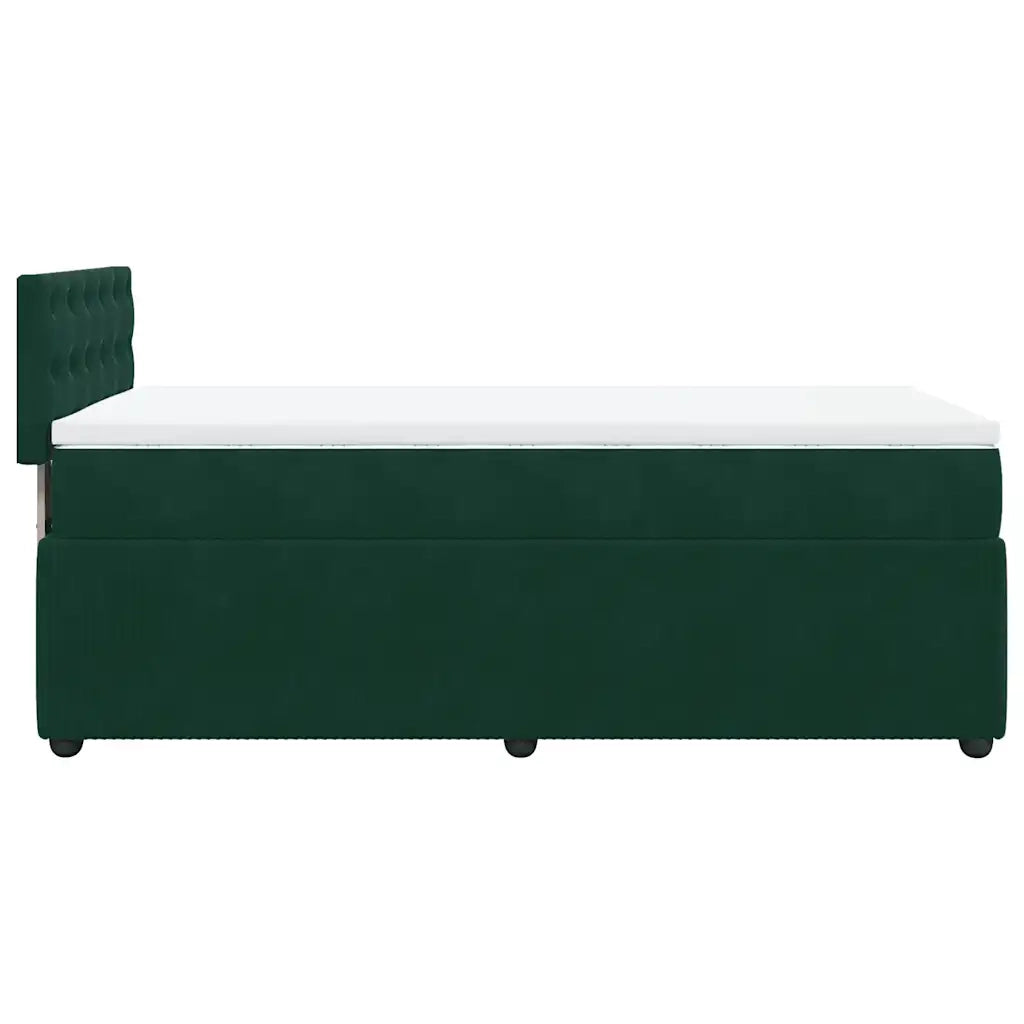Giroletto a Molle con Materasso Verde Scuro 100x200 cm Velluto 3287677