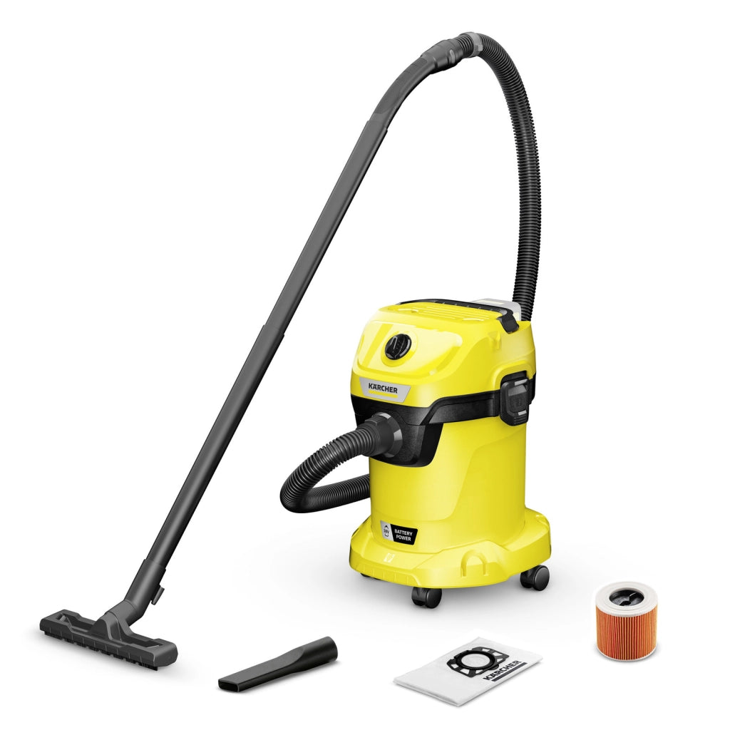 KARCHER Bidone aspiratutto solido liquidi a batteria WD 3-18 V-17/20 - Potenza allacciata: 270 W - Capacità vano raccolta: 17 l - Materiale vano di raccolta: Plastica 