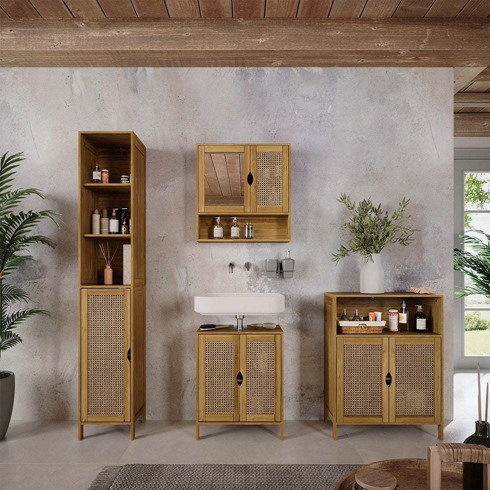 Vicco Mobiletto da bagno Bambù 30 x 170 cm