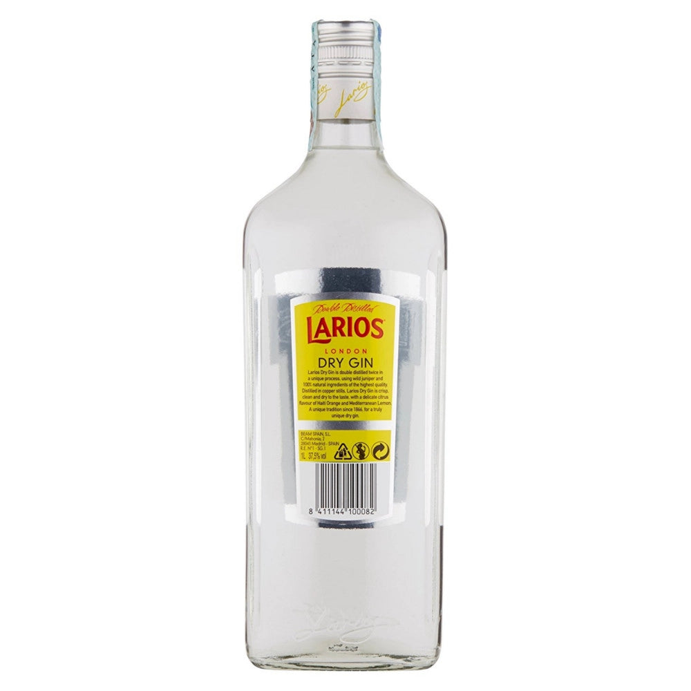 Larios ginebra mediterranea dry gin 37,5% confezione da 1 litro