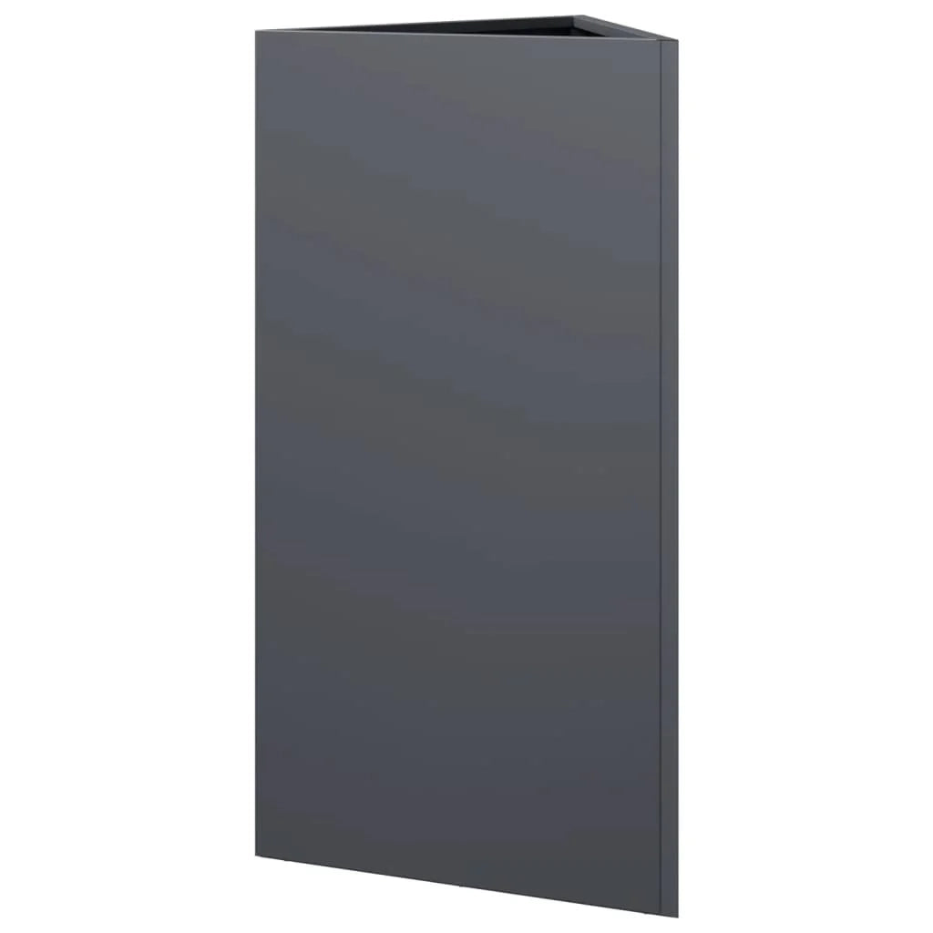 Fioriera rialzata triangolare per piante fiori e patio/giardino 40 x 34,5 x 70 cm acciaio antracite 02_0038808