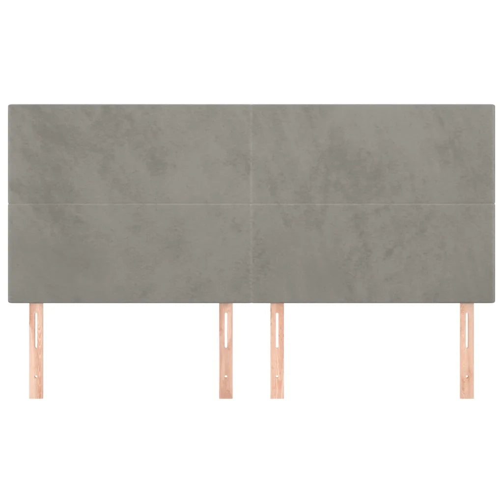 Testiera | Testata Grigio Chiaro 200x5x118/128 cm Velluto