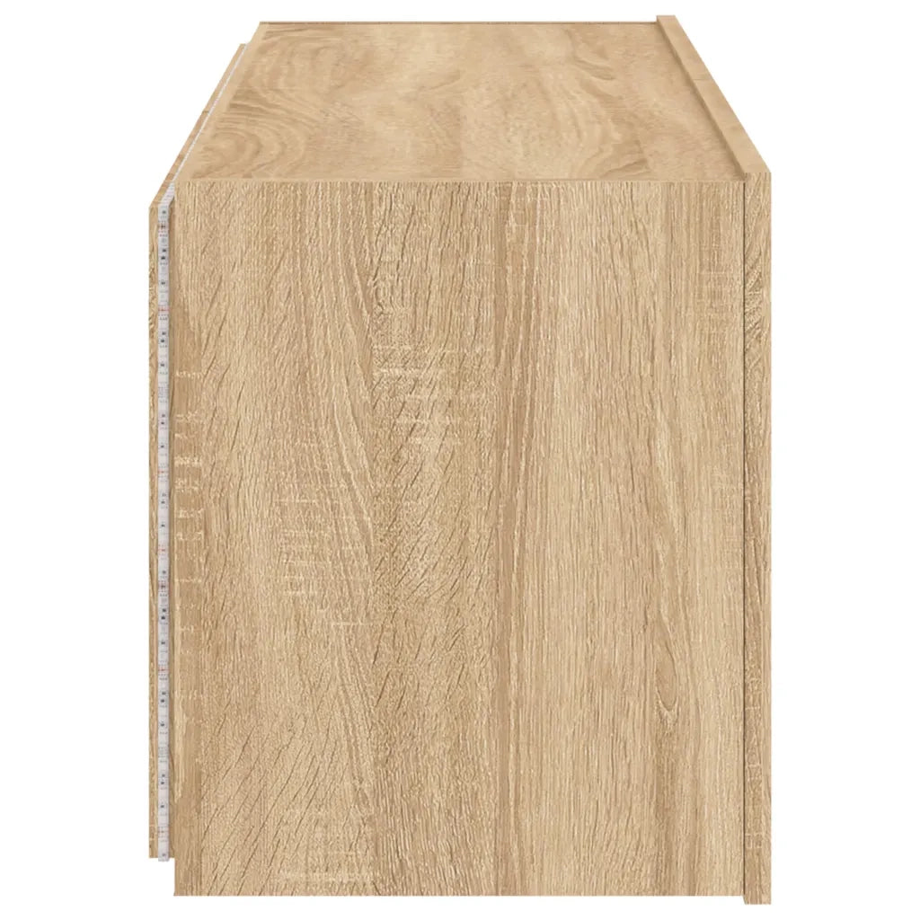 Mobile TV a Parete | Armadietto TV | Mobile Porta TV con Luci LED Rovere Sonoma 100x35x41 cm