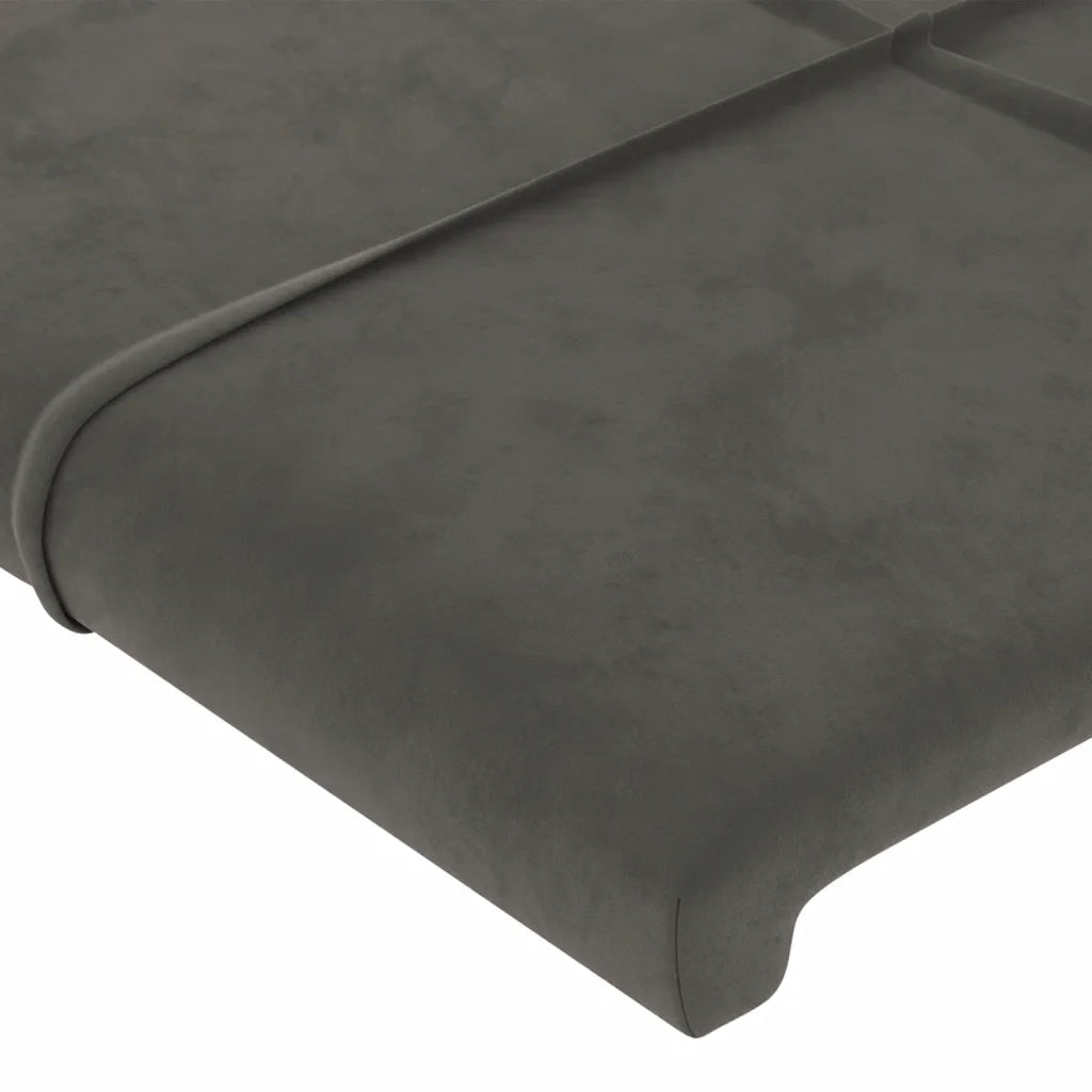 Testiera a LED Grigio Scuro 93x16x118/128 cm in Velluto 3124085