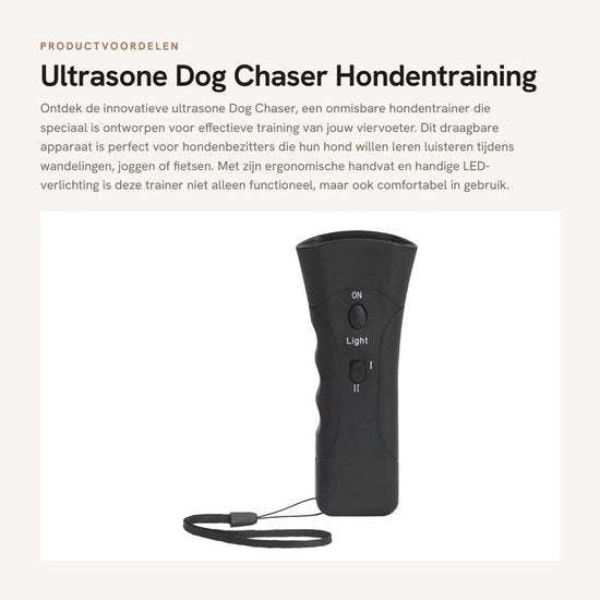 Antidisturbo per cani - Dispositivo per addestramento - Portatile e ergonomico - Funzione LED - Prodotto antilaf - Adatto per passeggiate e corsa - Compatibile con dispositivi portatili - Modello: Ultrasone Dog Chaser - Codice prodotto: Com...