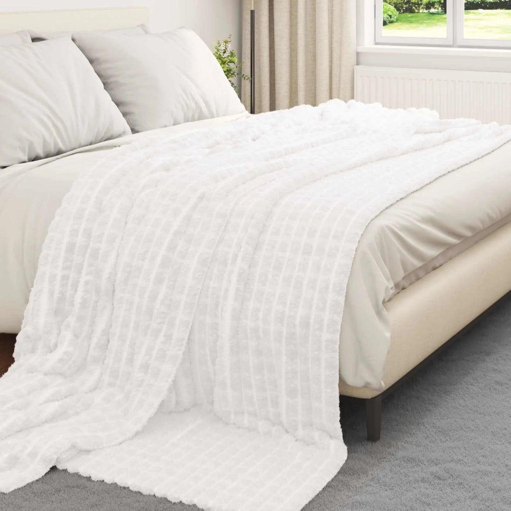 Coperte da Pile 6 pcs Bianco 240 x 220 cm Panno 42016967