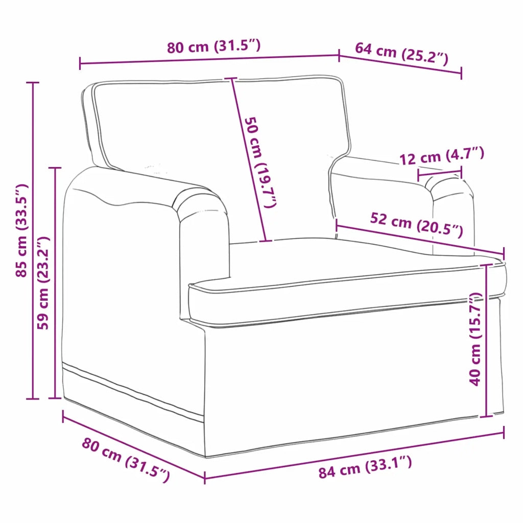 Divano Grigio chiaro 84 x 80 x 85 cm Tessuto 42024476