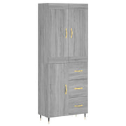 Buffet credenza cassettiera armadio mobile contenitore organizer cucina soggiorno salotto rovere Sonoma alto 69,5 x 34 x 180 cm legno ingegnerizzato grigio 02_0035623