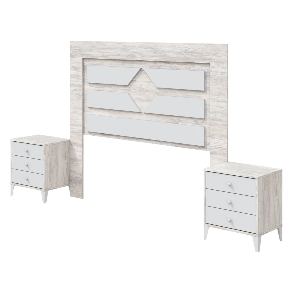 Manduria, Testiera Letto, 248x33 cm Bianco