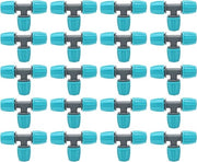 Fittingi per irrigazione a gocce in plastica con filo spinato - 20 pezzi - Connettore a T per giardini, orti e campi - Connettore a T 16 mm per tubi - Connettori a gocce - Tubi adattatori