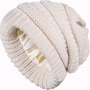 Cappello in Lana per Uomo e Donna - 22x22cm - Cappello di Lana per Donna - Cappello di Lana con Pizzo - Cappello con Fodera in Satin - Cappello di Lana con Pizzo - Adatto per Circonferenza del Capo 55-60cm - Beige