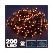 Trade Shop - Catena Luminosa 200 Luci Led Lucciole Bianco Caldo Con Controller 8 Funzioni -