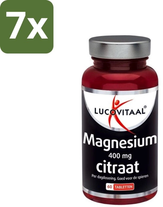 7 x Minerali - Magnesio 400 mg Citrato - 60 Comprimati - Magnesio - Magnesio citrato - Muscoli - Osso - Sistema nervoso