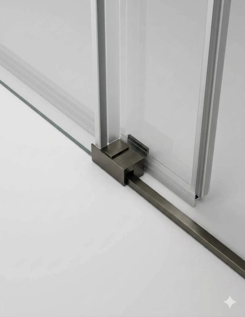 Box doccia THALASSA (BASIC) 1+1 con lato fisso laterale 135x80 cm Titanio vetro trasparente