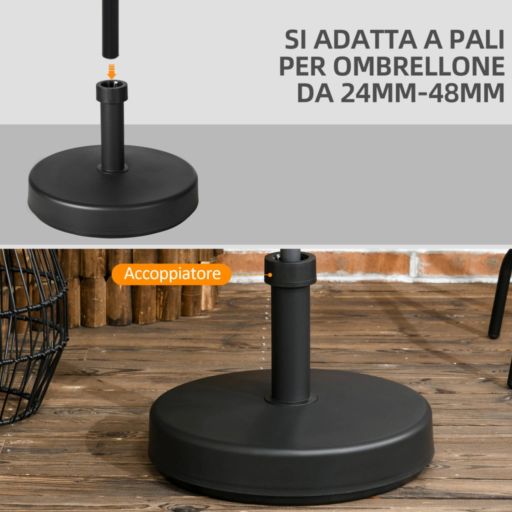 Base per Ombrellone in Plastica PP ¨C Minimal ¨C Nero ?45x33 cm