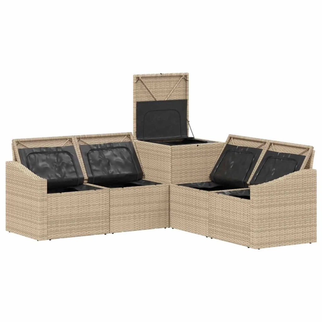 Set di divani 5 pz Beige e Grigio Chiaro 3447825