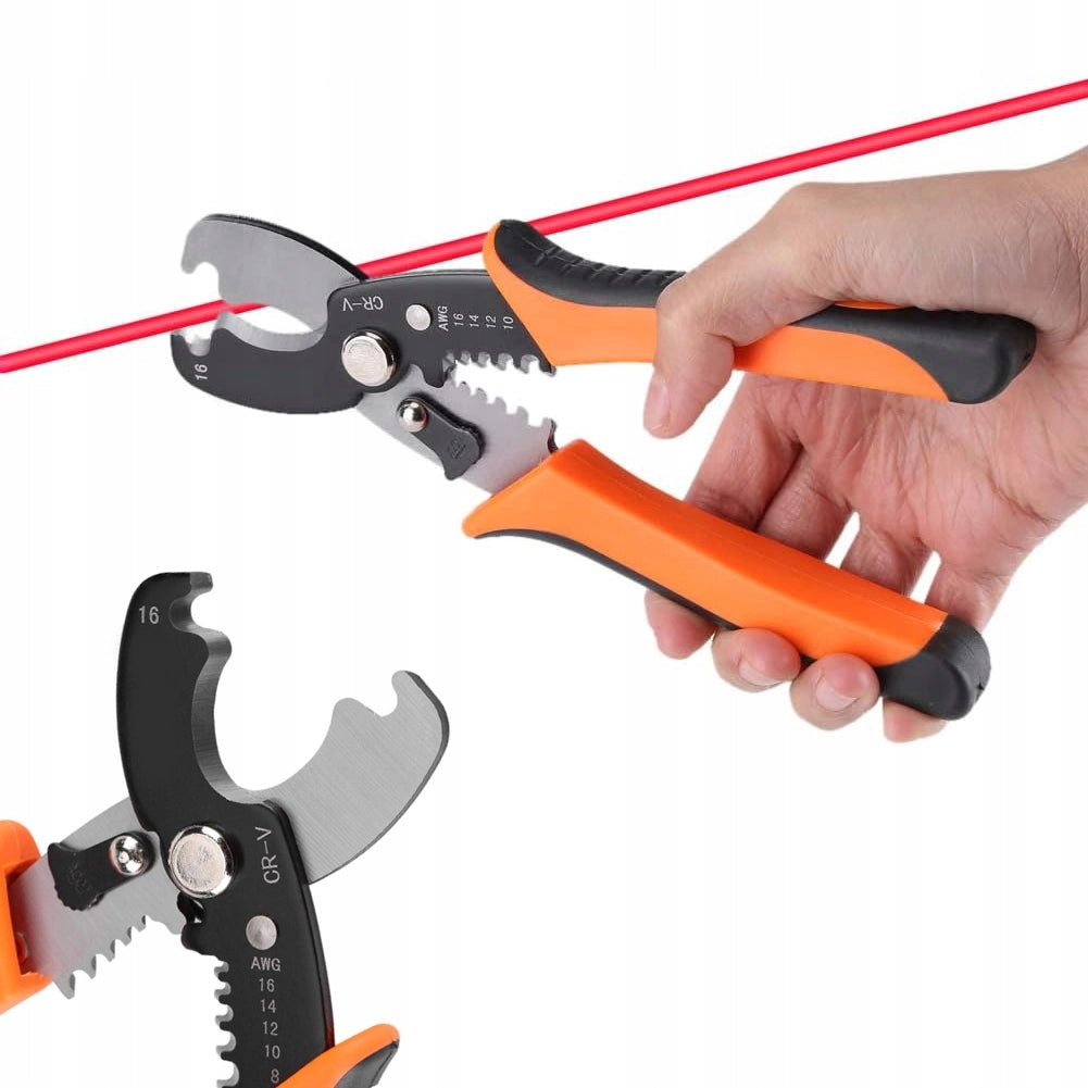 Pinza per Taglio e Spellatura Cavi – Acciaio Temperato, Manico Ergonomico | Lunghezza 180 mm, Gamma 0,2-6 mm