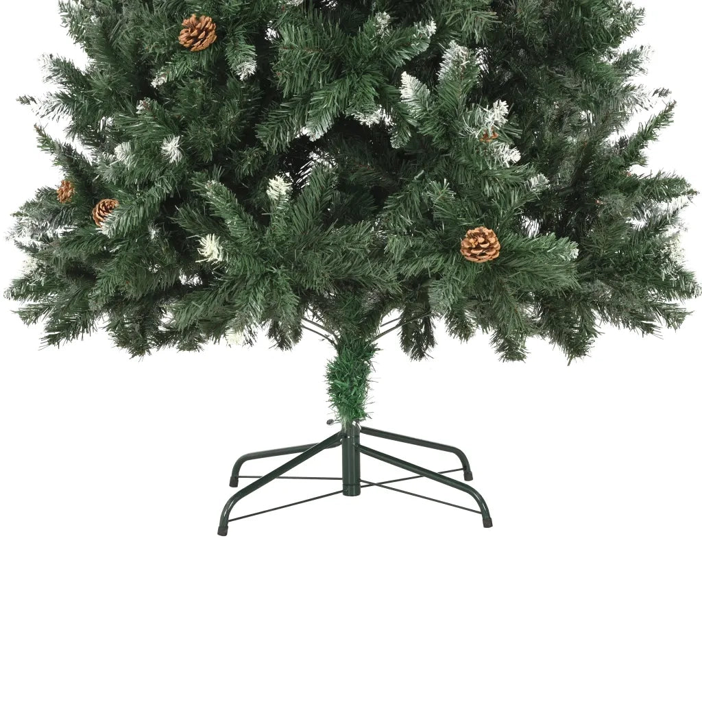 Albero di Natale | Decorazioni natalizie Artificiale Pigne e Brillantini Bianchi 210 cm