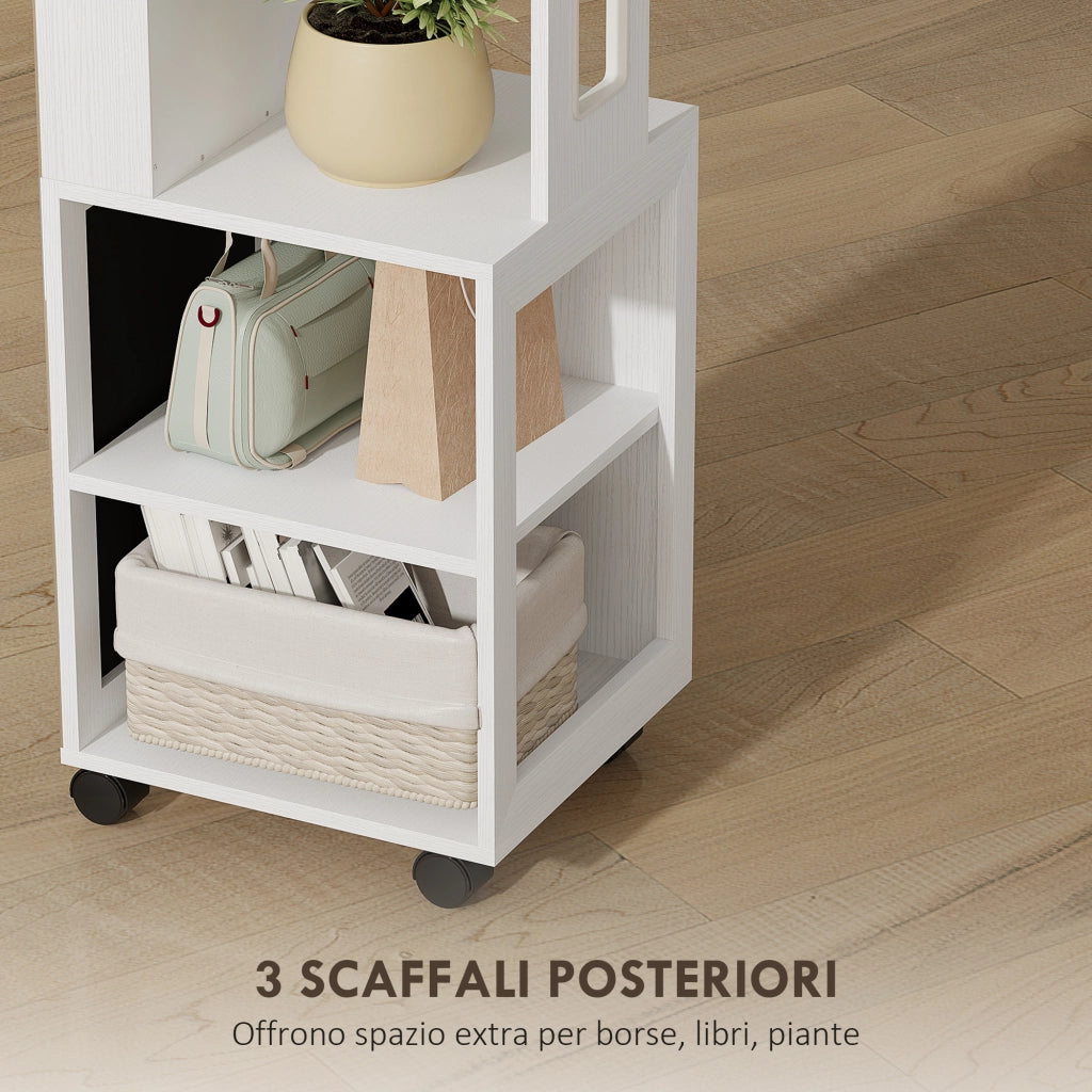 Armadio con Specchio, Luce LED e Ripiani ¨C Minimal ¨C Nero 37x40x165.5 cm