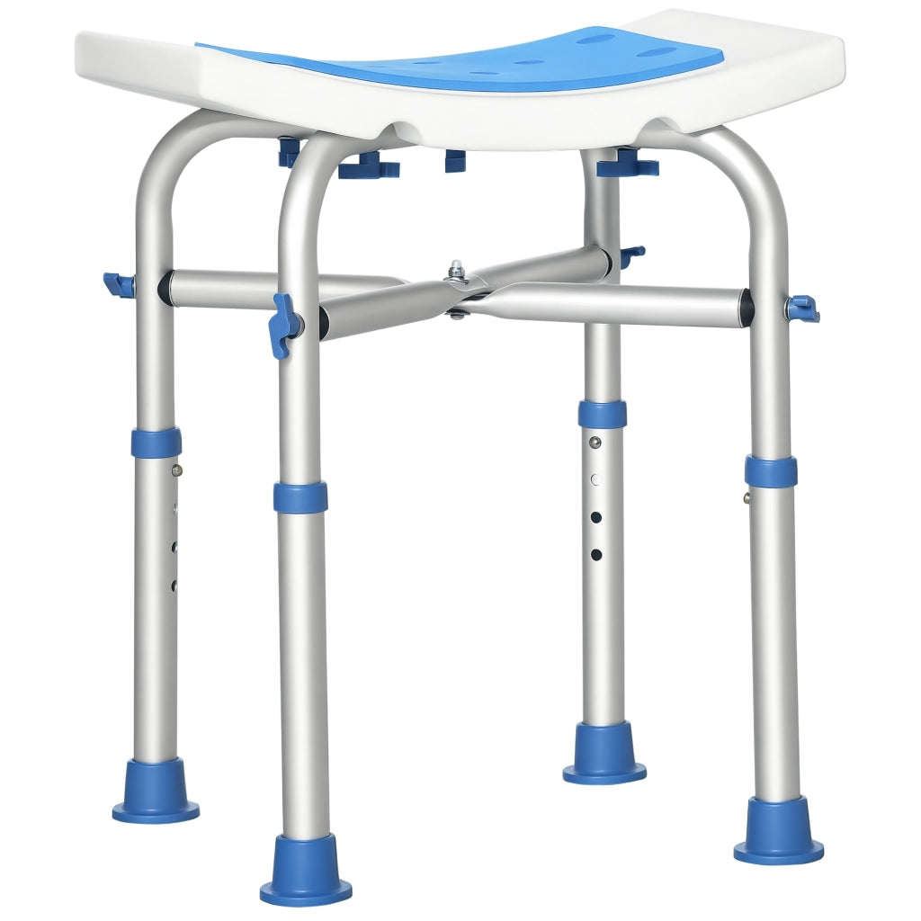 Sgabello Doccia Regolabile ¨C Xylo ¨C Alluminio Blu Antiscivolo