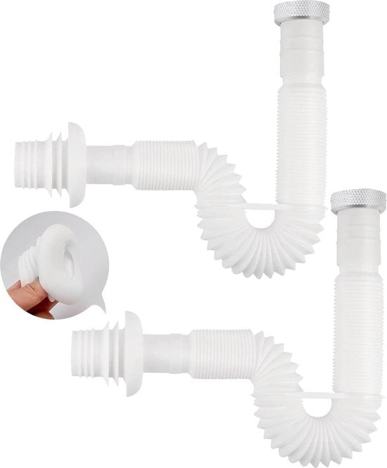 Flessibile tubo di scarico 2 pezzi - 1 1/4 pollici Wastafel sanitaria - tubo di scarico estensibile 320-780 mm - tubo di scarico sostituibile