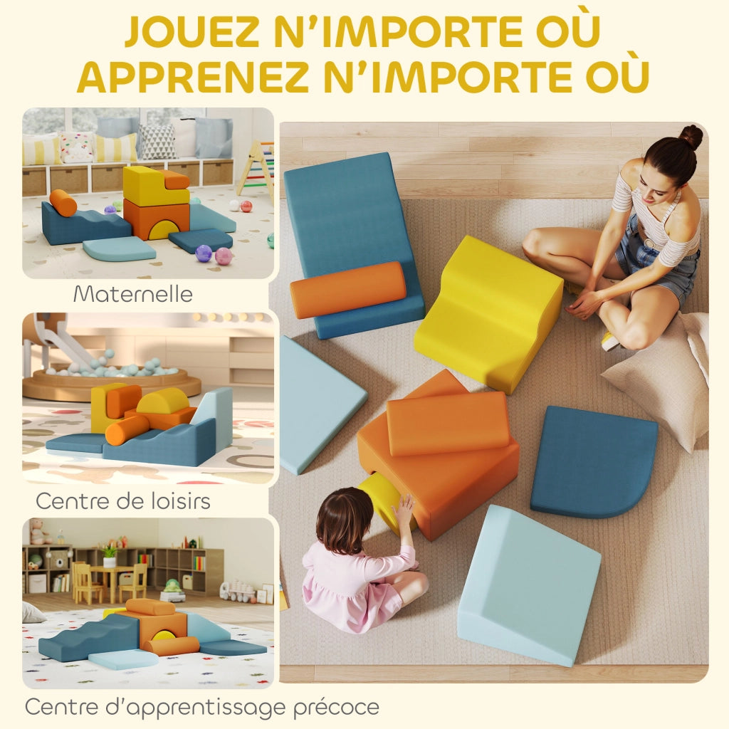 Tappeto gioco motricita' bebe' 9 pezzi ¨C zephmum ¨C multicolore