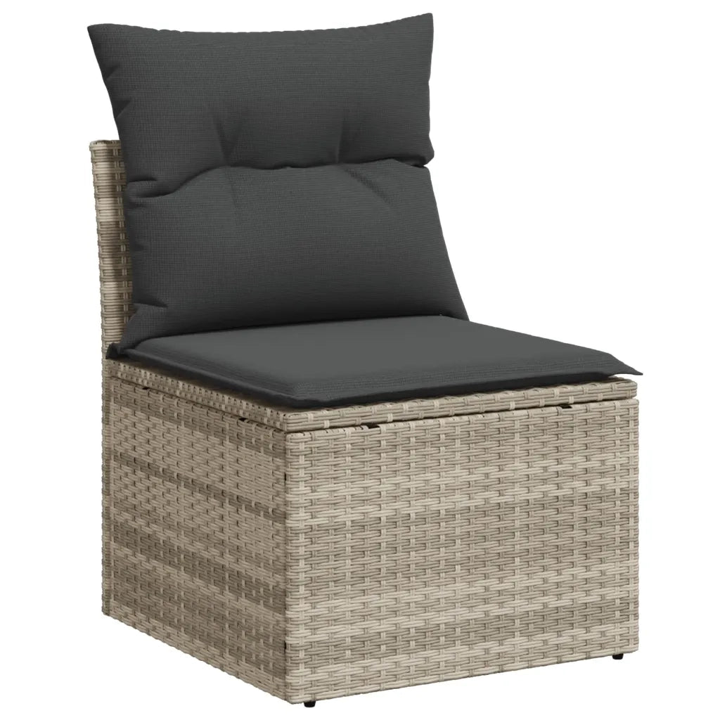 Set Divani da Giardino 11 pz con Cuscini in Polyrattan Grigio 3269412