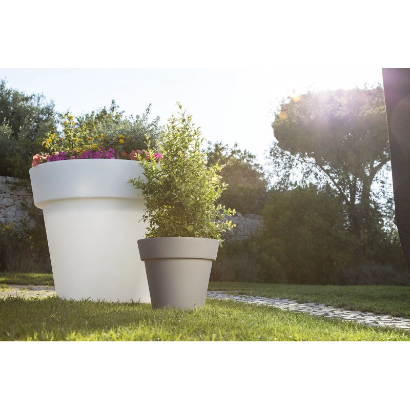 Vaso moderno di design Ø50 H44 in polimero bronzo resistente per interno ed esterno - Made in Italy - Monacis