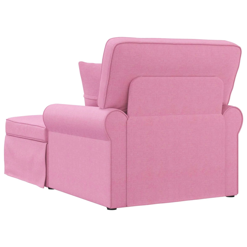 Chaise Longe con Gonna con cuscino 3 pcs Rosa Tessuto