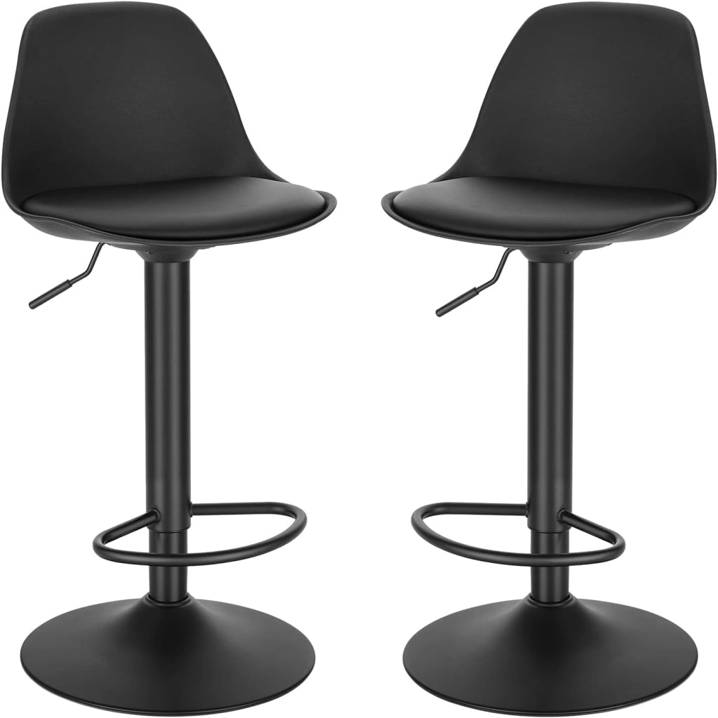 Fenixshop24 Coppia di Sgabelli da Bar FP-005, Girevoli e Regolabili in Altezza – Nero