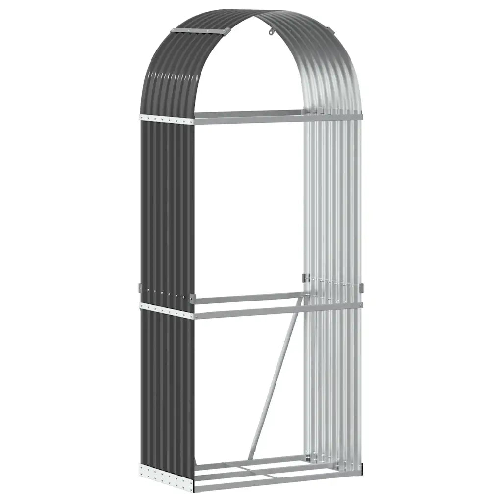 Portalegna Antracite 80x45x190 cm Acciaio Zincato 364560
