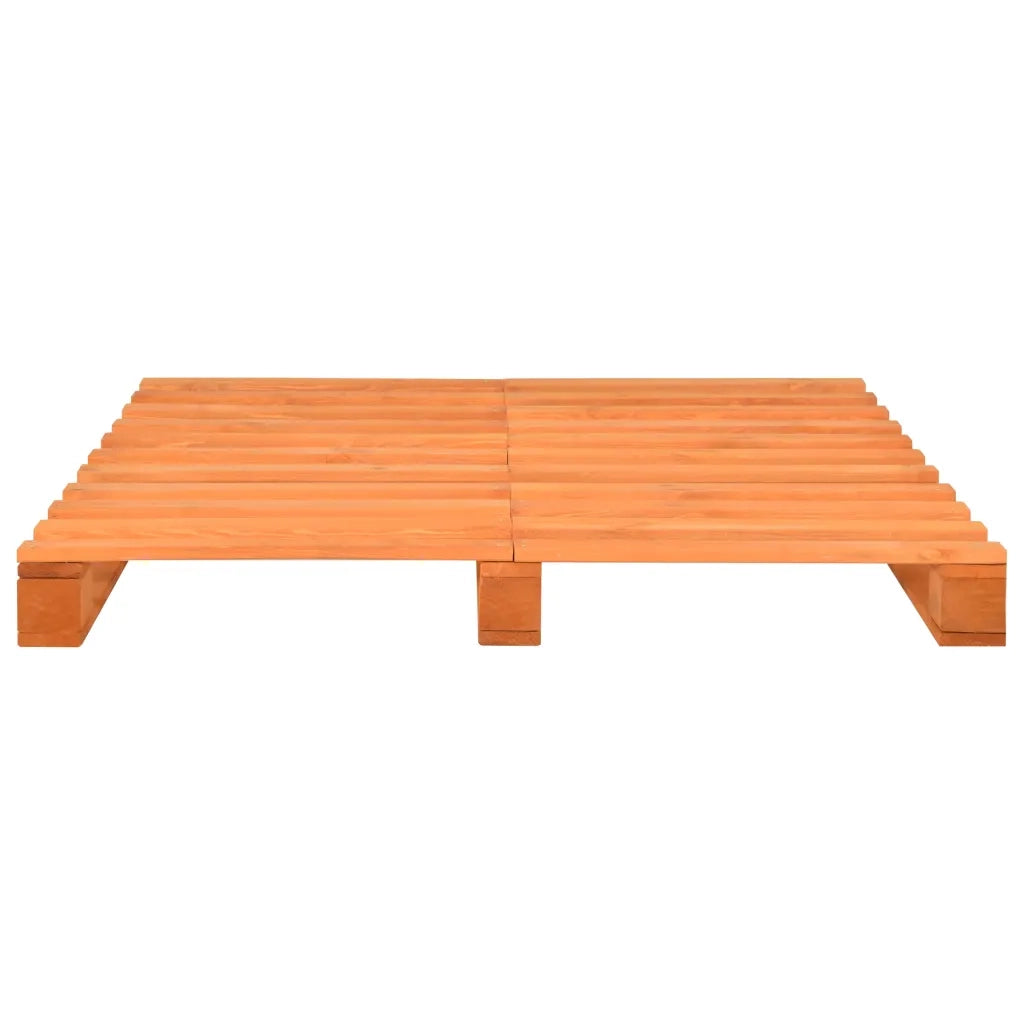 Letto matrimoniale | Letto per adulti | Giroletto in Pallet Marrone Legno Massello di Pino 120x200 cm