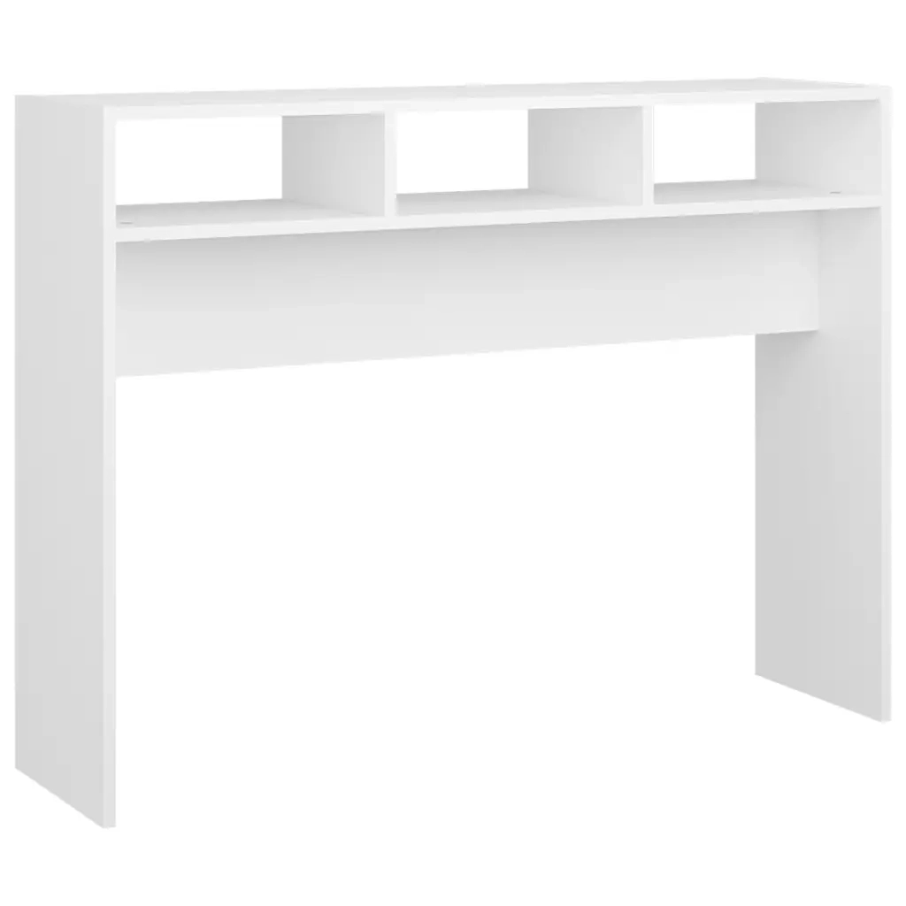 Tavolino Consolle Bianco 105x30x80 cm in Legno Multistrato 808305