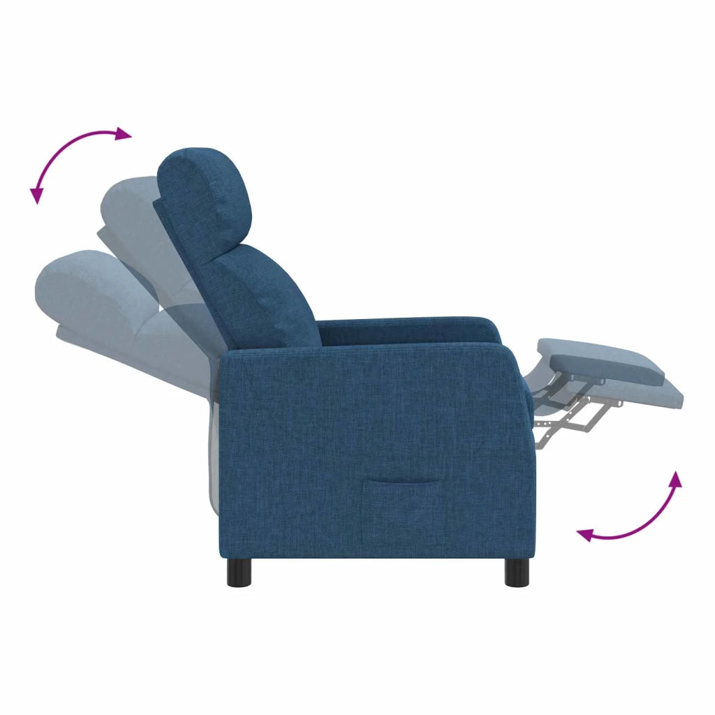 Poltrona reclinabile Blu Tessuto 42035085