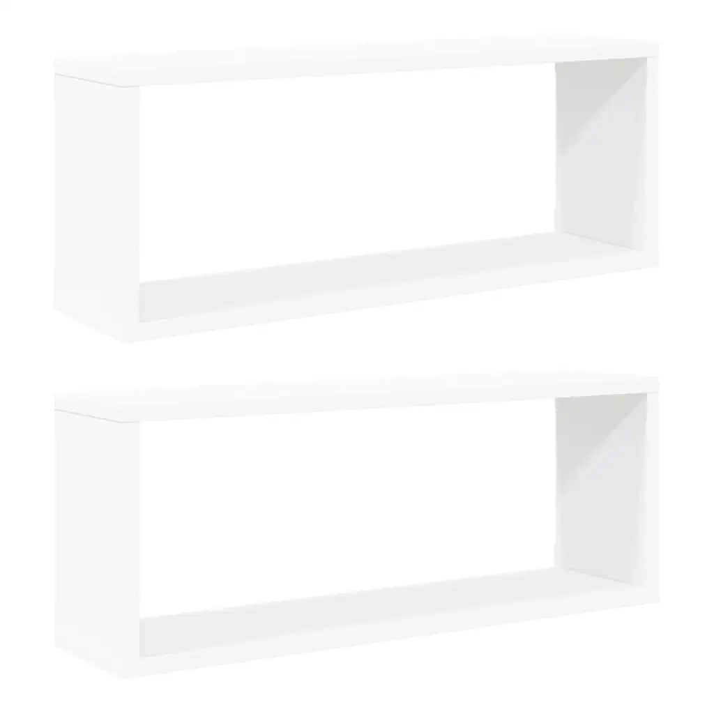 Mensole Parete a Cubo 2pz Bianche 60x15x23 cm Legno Multistrato 807133