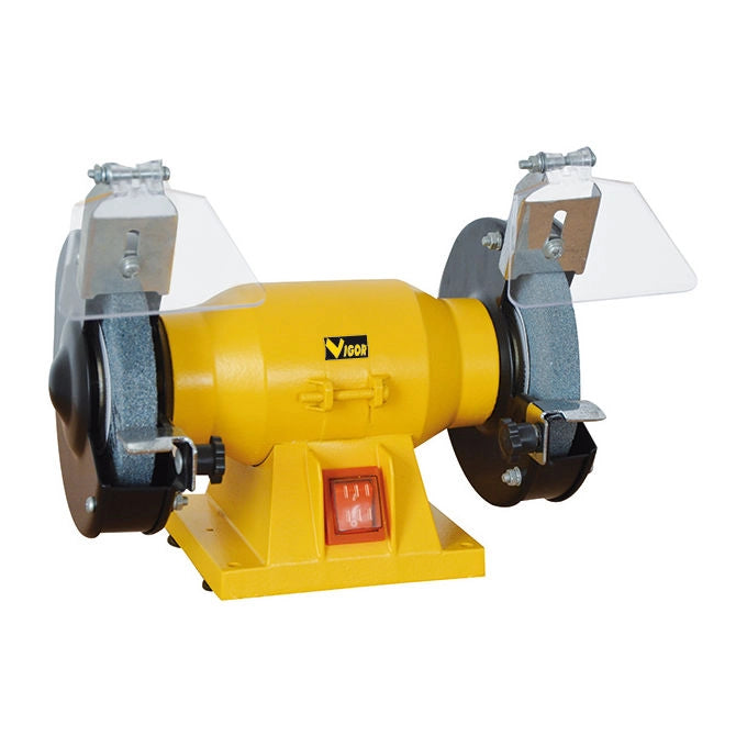 Vigor VSM250 Smerigliatrice Doppia da Banco Nastro e Mola 250 W 2980 rpm Mola 150 mm Nastro 50x686 mm