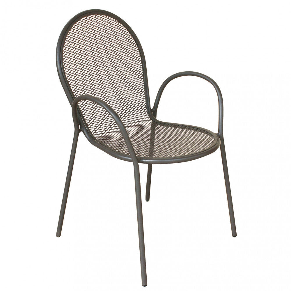 Sedia da Giardino Sheffield Impilabile 54x61x90 h cm in Acciaio Taupe