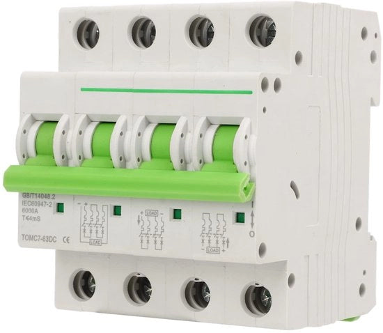 Dispositivo di Protezione Contro Surrafforzamento Fotovoltaico - Funzione di Sicurezza - 1000V 4P - Circuiti di Carico DC - Adatto per Applicazioni Marittime e Industriali