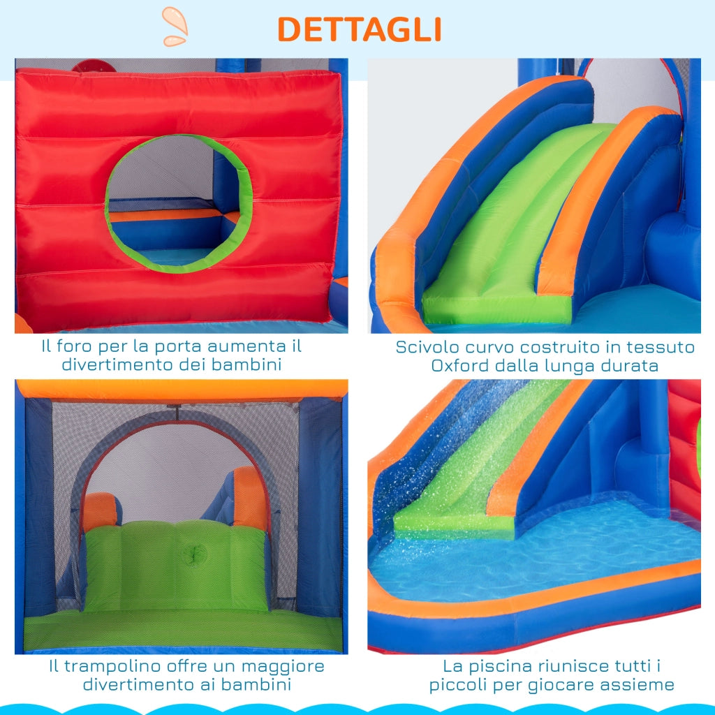 Casetta Gonfiabile per Bambini con Scivolo e Piscina ¨C Minimal ¨C 380x340x170cm