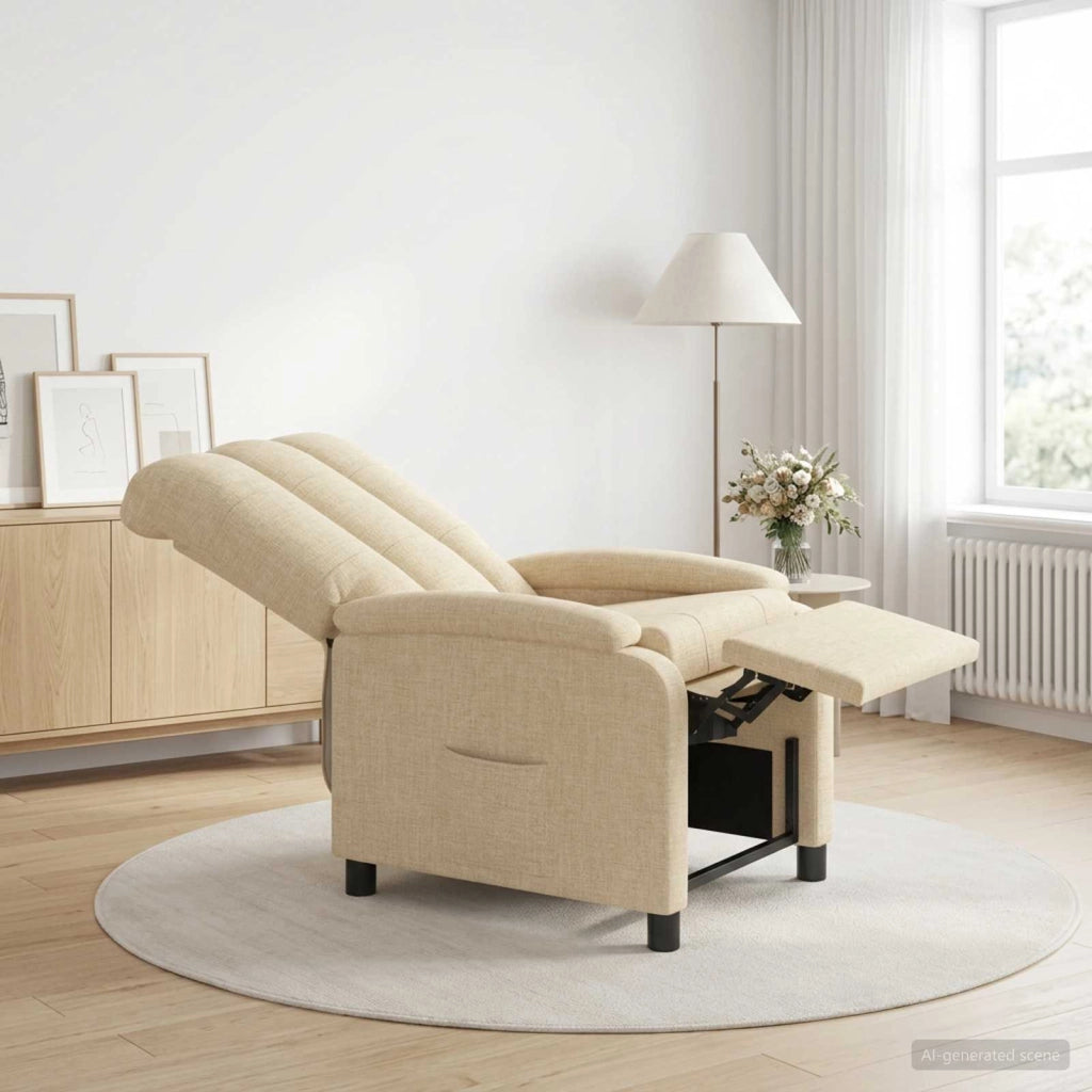 Poltrona reclinabile Crema Tessuto 42034964