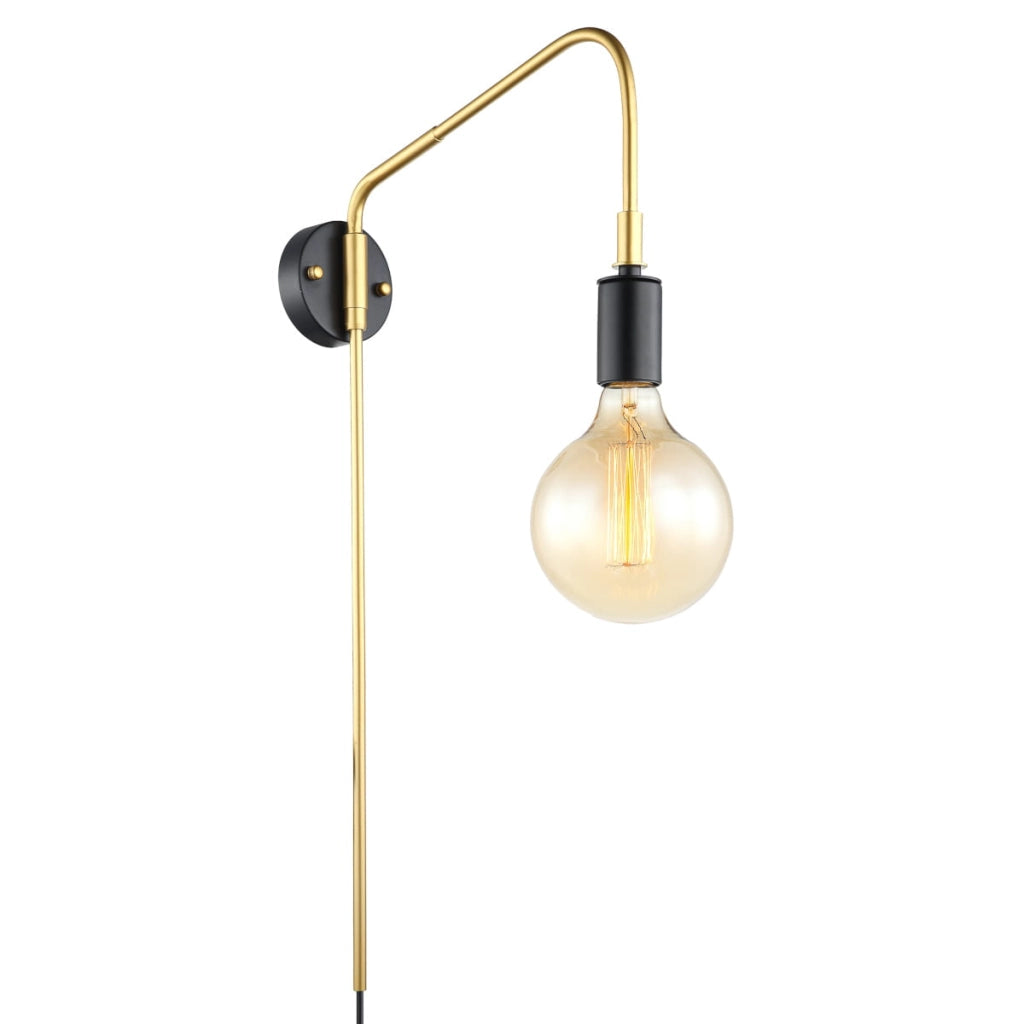 Lampada a sospensione Italux Malene E27 ottone/nero 62cm