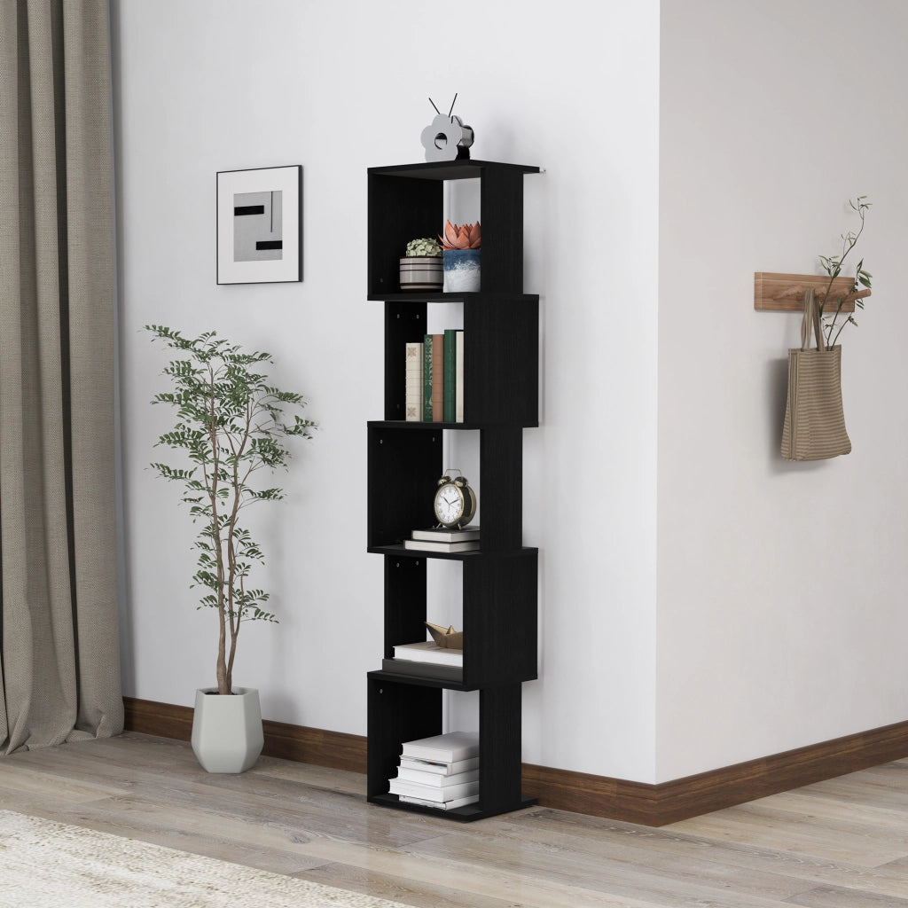 Libreria a 5 Ripiani Moderna ¨C Zephmum ¨C Nero