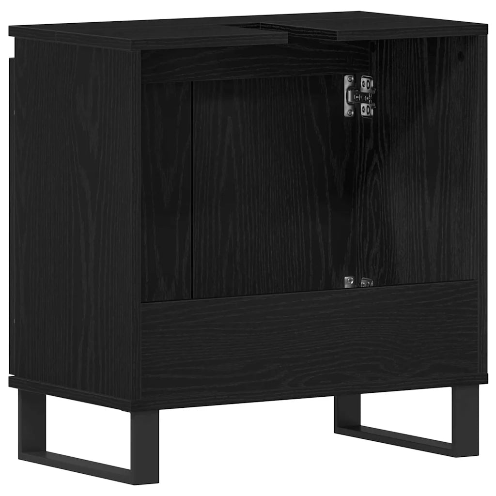 Armadio per Lavabo da Bagno Rovere Nero 58 x 33 x 60 cm 862889