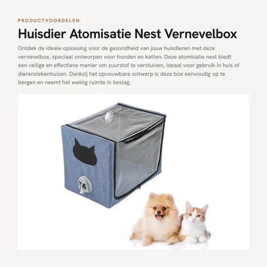 Casa per Animali - Camera di Ossigeno Portatile - Design Pieghevole - Ventilatore Portatile - Cintura di Sicurezza - Materiale di Alta Qualità - per Cani/Gatti - Apparecchio di Aria Fresca