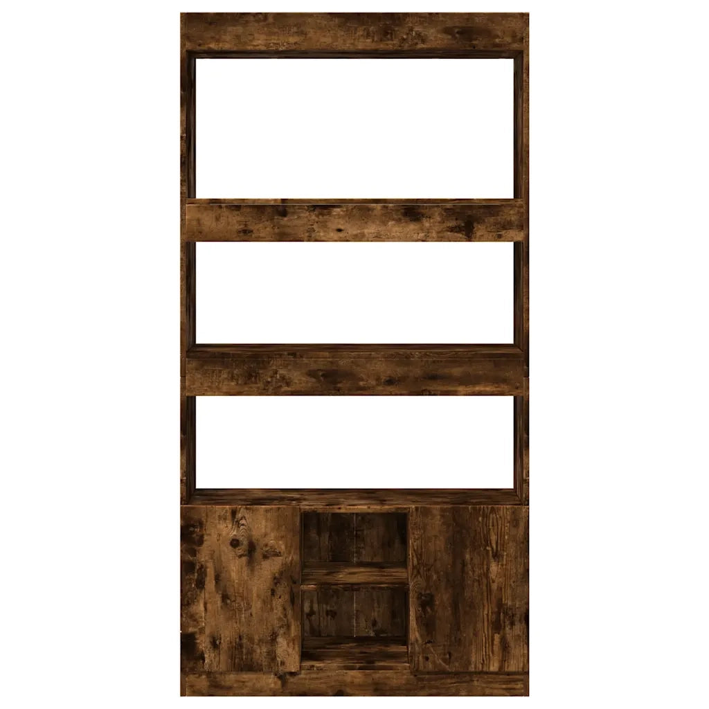Credenza | Madia | Buffet da pranzo | Armadio da pranzo Rovere Fumo 92x33x180 cm in Legno Multistrato