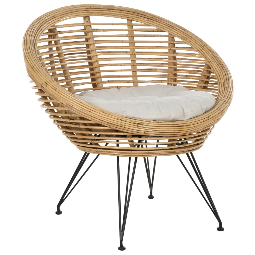 Set di divani a 3 posti con tavolino in rattan naturale beige chiaro con cuscino in cotone di media resistenza per interni, all'aperto, in stile bohémien,
