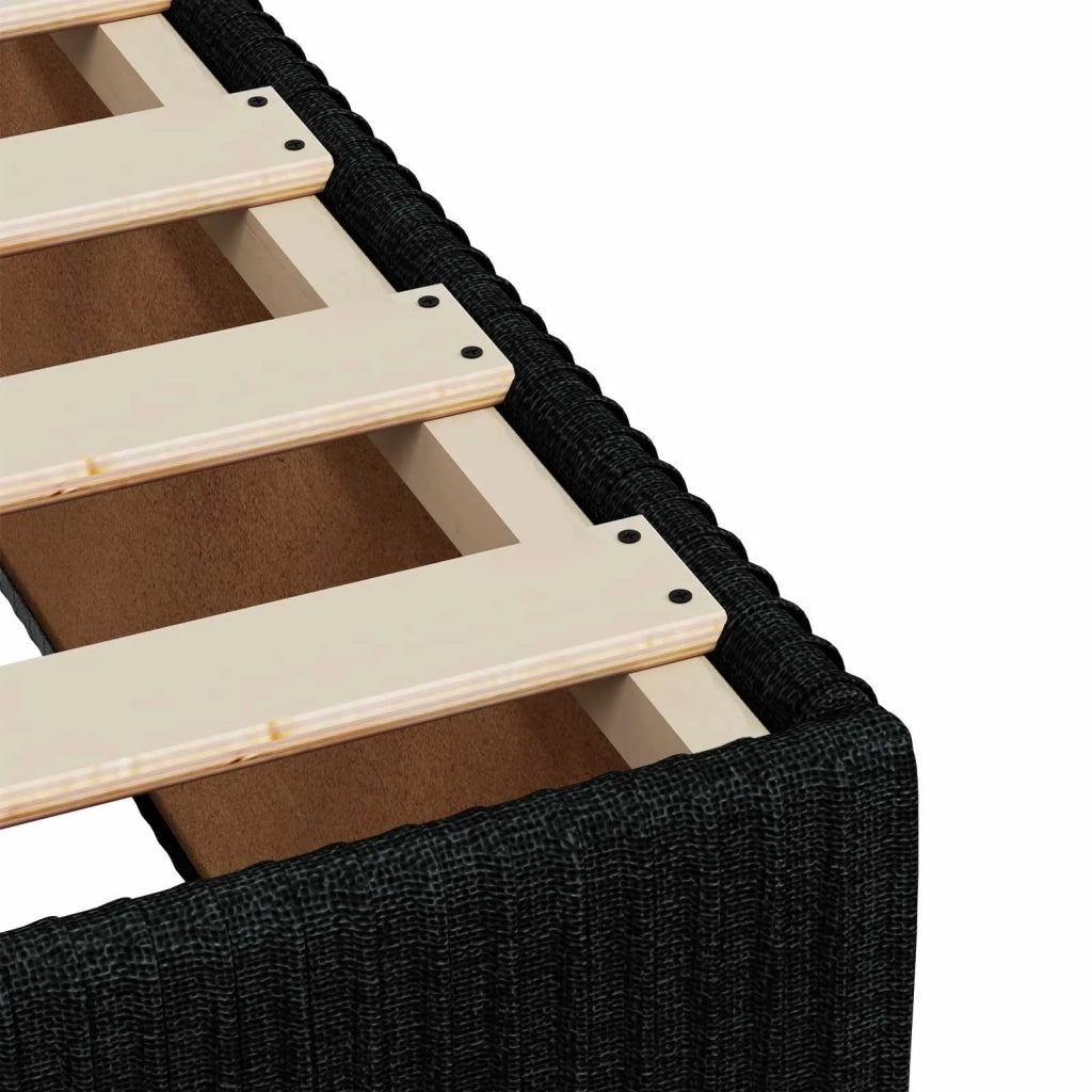 Letto box spring con materasso Nero 80 x 200 cm Tessuto 3451344