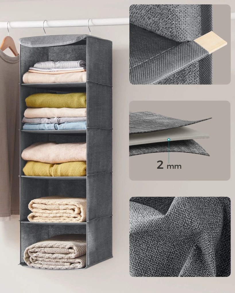 VALORA Organizer multifunzionale per guardaroba sospeso, grigio RYCH06G