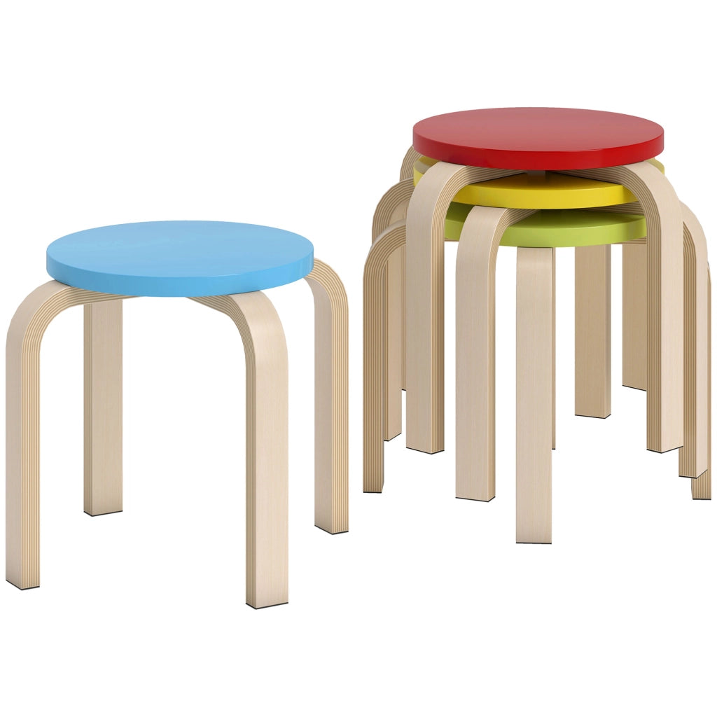 4 sgabelli impilabili ¨C zephmum ¨C legno multicolore