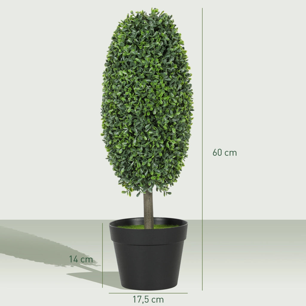 Set 2 Piante Artificiali ¨C Xylo ¨C UV-Resistenti con Vaso Cemento Verde